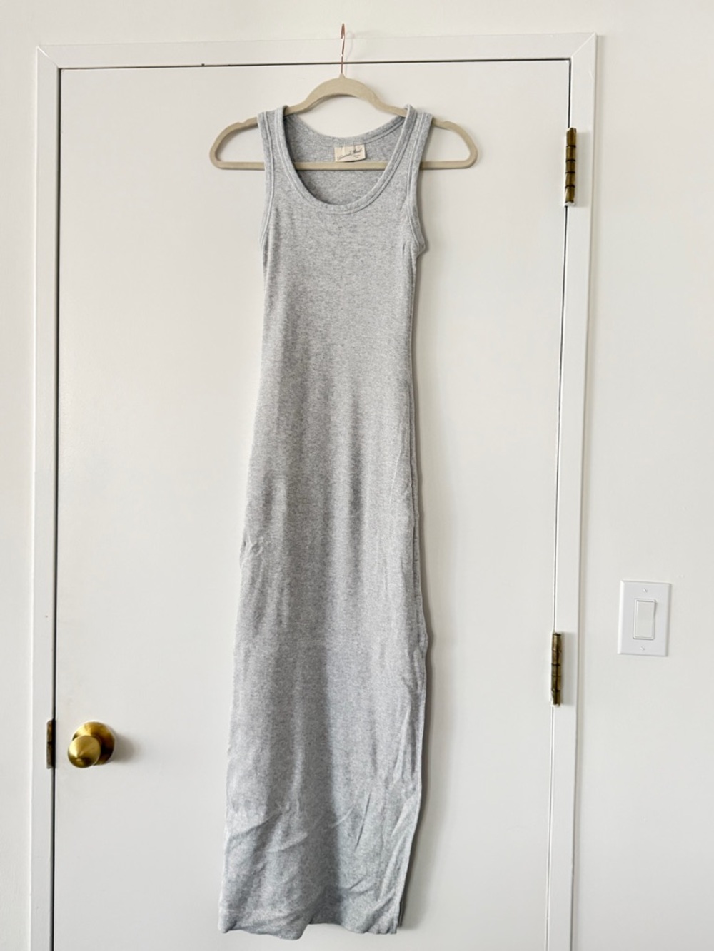 Universal Thread Light Grey Ribbed Tank Maxi Dress